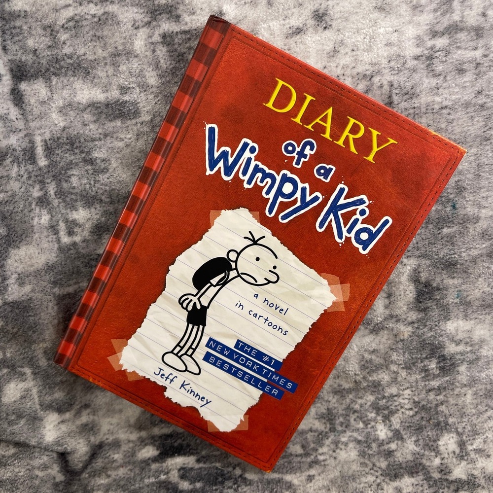 Diary of a Wimpy Kid Jeff Kinney Hardcover Book 1 Red Novel in Cartoons Middle